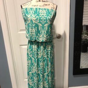 Fashionomics Print Strapless Dress